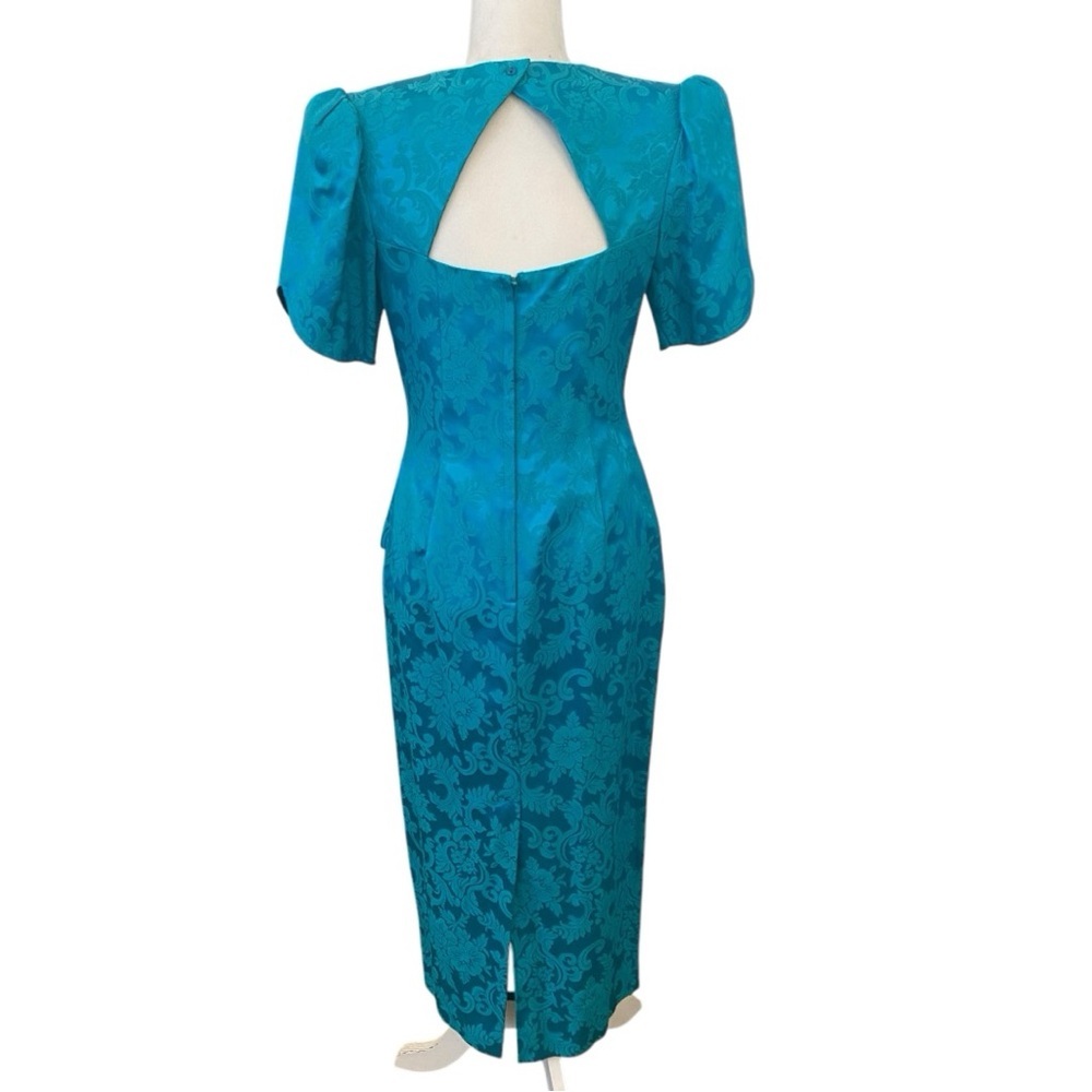 Scott McClintock Womens 1980s vintage Teal Formal Dress - Picture 3 of 9